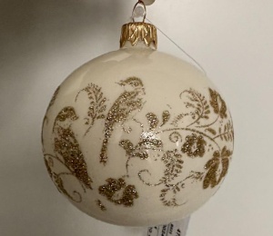 Glass Christmas Ornament Pearl White