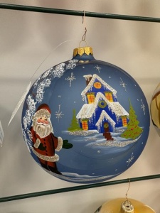Glass Christmas Ornament Landscape Matt Baby Blue