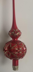 Glass Christmas Ornament Shiny Red