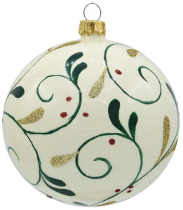 Glass Christmas Ornament Pearl White