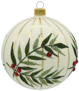 Glass Christmas Ornament Pearl White