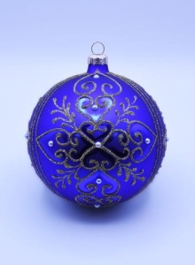 Glass Christmas Ornament Matt Royal Blue