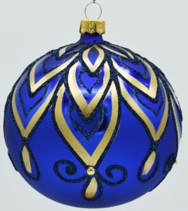 Glass Christmas Ornament Matt Royal Blue