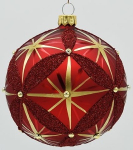 Glass Christmas Ornament Matt Red