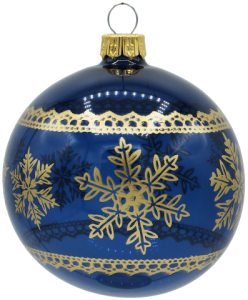 Glass Christmas Ornament Shiny Navy Blue