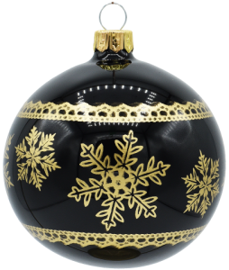 Glass Christmas Ornament Shiny Black