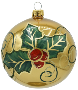 Glass Christmas Ornament Shiny Caffe Latte