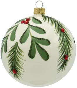 Glass Christmas Ornament Pearl White