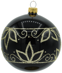 Glass Christmas Ornament Shiny Black