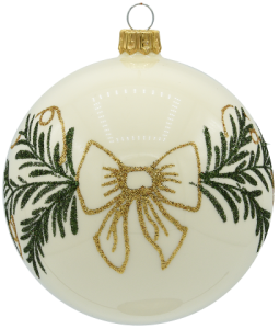 Glass Christmas Ornament Pearl White