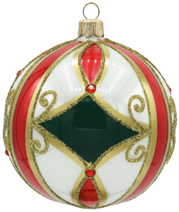 Glass Christmas Ornament Shiny White