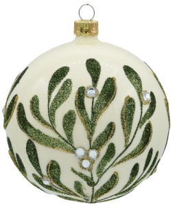 Glass Christmas Ornament Pearl White