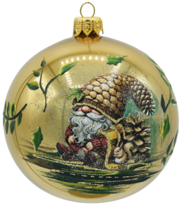 Glass Christmas Ornament Shiny Caffe Latte