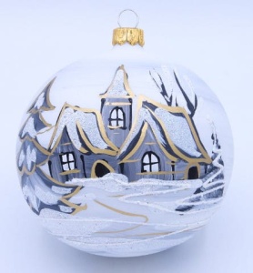 Glass Christmas Ornament Landscape