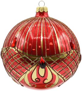 Glass Christmas Ornament Shiny Coral
