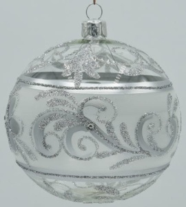 Glass Christmas Ornament Transparent Silver