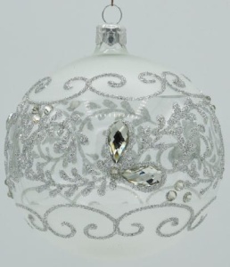 Glass Christmas Ornament Transparent Silver
