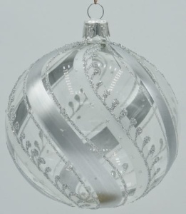 Glass Christmas Ornament Transparent Silver