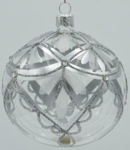 Glass Christmas Ornament Transparent Silver