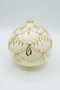 Glass Christmas Ornament Pearl White