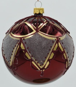 Glass Christmas Ornament Shiny Burgundy