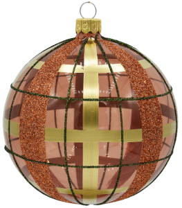 Glass Christmas Ornament Shiny Brown