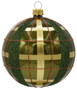 Glass Christmas Ornament ZIELONY EMALIA
