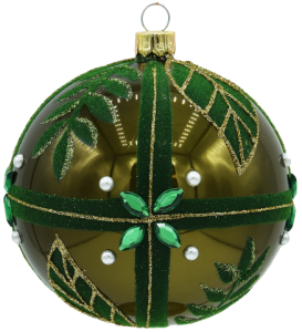 Glass Christmas Ornament ZIELONY EMALIA