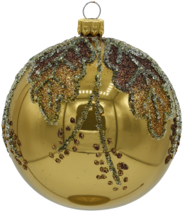 Glass Christmas Ornament Shiny Caffe Latte