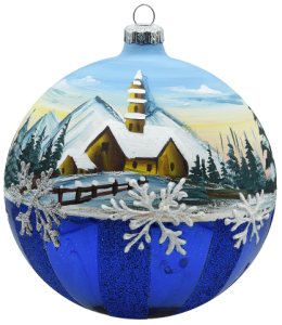 Glass Christmas Ornament Landscape