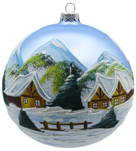 Glass Christmas Ornament Landscape
