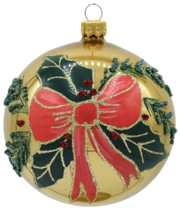 Glass Christmas Ornament Shiny Caffe Latte