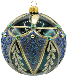 Glass Christmas Ornament Shiny Bottle Green