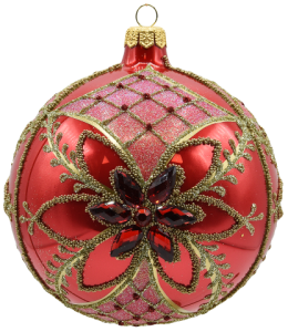 Glass Christmas Ornament Shiny Coral