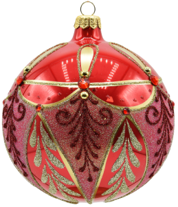 Glass Christmas Ornament Shiny Coral