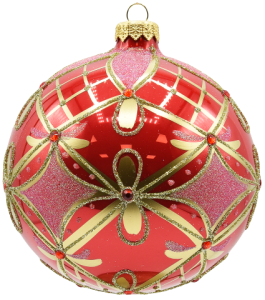 Glass Christmas Ornament Shiny Coral