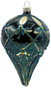 Glass Christmas Ornament Shiny Bottle Green