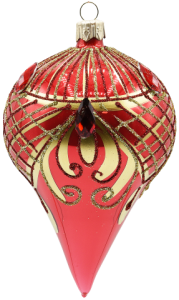 Glass Christmas Ornament Shiny Coral
