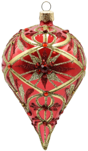 Glass Christmas Ornament Shiny Coral