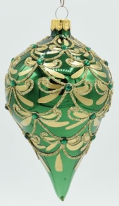 Glass Christmas Ornament Shiny Green