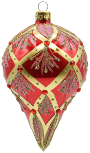 Glass Christmas Ornament Shiny Coral