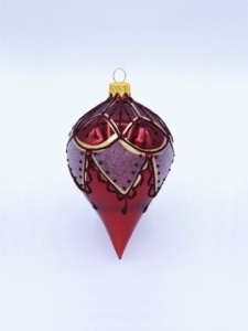 Glass Christmas Ornament Shiny Burgundy