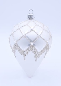 Glass Christmas Ornament Matt White