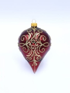 Glass Christmas Ornament Shiny Burgundy