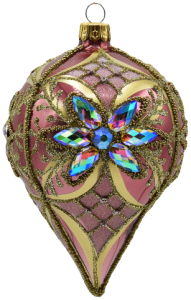 Glass Christmas Ornament Shiny Berry Pink