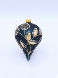 Glass Christmas Ornament Shiny Bottle Green