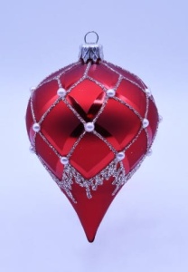 Glass Christmas Ornament Matt Red
