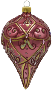 Glass Christmas Ornament Shiny Berry Pink