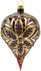 Glass Christmas Ornament Shiny Burgundy