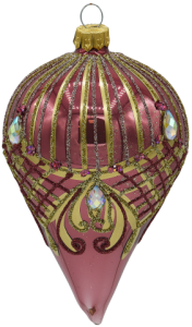 Glass Christmas Ornament Shiny Berry Pink